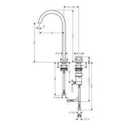 Hansgrohe AXOR One 2-Loch Waschtischmischer Select 260mm, 5l/min, Push-Open Ablaufg... HANSGROHE-48060340 4059625370827 (Abb. 1)