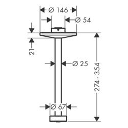 Hansgrohe AXOR One Deckenanschluss 300mm für Kopfbrause 280mm 2jet, Mattschwarz... HANSGROHE-48496670 4059625330531 (Abb. 1)