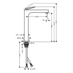 Hansgrohe AXOR Citterio Einhebel-Waschtischmischer 280mm, 5l/min, Hebel-Grifffür AW... HANSGROHE-39021310 4059625373163 (Abb. 1)