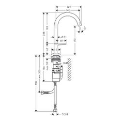 Hansgrohe AXOR One Waschtischmischer Select 170mm, 5l/min, Push-Open Ablaufgarnitur... HANSGROHE-48020000 4059625331545 (Abb. 1)