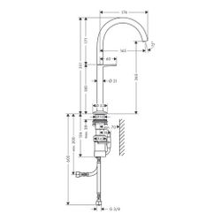 Hansgrohe AXOR One Waschtischmischer Select 260 für Aufsatzwaschtische, Push-Open A... HANSGROHE-48030330 4059625369203 (Abb. 1)