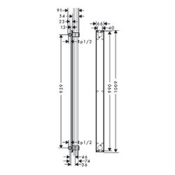 Hansgrohe AXOR One Grundkörper für Showerpipe Duschsystem FixFit, G 1/2", 46-74mm... HANSGROHE-48798180 4059625329368 (Abb. 1)