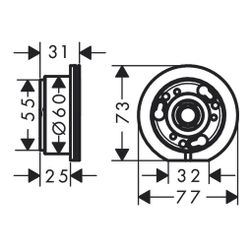 Hansgrohe AXOR One Verlängerung 25mm für Grundkörper Waschtischmischer Unterputz, ,... HANSGROHE-13609000 4059625329832 (Abb. 1)