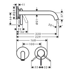 Hansgrohe AXOR One Einhebel-Waschtischmischer Unterputz, 5l/min, für Wandmontage, H... HANSGROHE-48120250 4059625369494 (Abb. 1)
