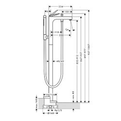 Hansgrohe AXOR Citterio Einhebel-Wannenmischer, 20l/min, bodenstehend, Hebelgriff, ... HANSGROHE-39440310 4059625373750 (Abb. 1)