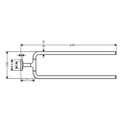 Hansgrohe AXOR Universal Circular Handtuchhalter zweiarmig, 490mm, Metall, Brushed ... HANSGROHE-42822340 4059625388396 (Abb. 1)