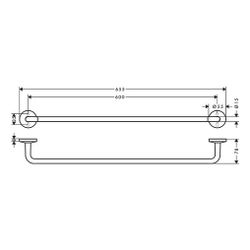 Hansgrohe AXOR Universal Circular Badetuchhalter 655mm, 600mm Bohrabstand, Metall, ... HANSGROHE-42860330 4059625387856 (Abb. 1)