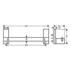 Hansgrohe AXOR Universal Rectangular Haltestange 340mm, 300mm Bohrabstand, Mattschw... HANSGROHE-42613670 4059625422724 (Abb. 1)