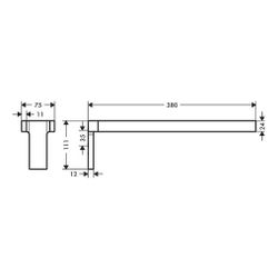 Hansgrohe AXOR Universal Rectangular Handtuchhalter zweiarmig, 381mm, Metall, Brush... HANSGROHE-42622140 4059625422625 (Abb. 1)