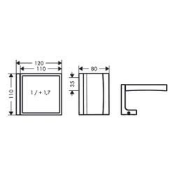 Hansgrohe AXOR Universal Rectangular Rasierspiegel, Wandmontage, neigbar, 120x110x8... HANSGROHE-42649310 4059625423745 (Abb. 1)
