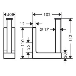 Hansgrohe AXOR Universal Rectangular Ersatzpapierrollenhalter, 143x102mm, Metall, M... HANSGROHE-42654670 4059625423530 (Abb. 1)