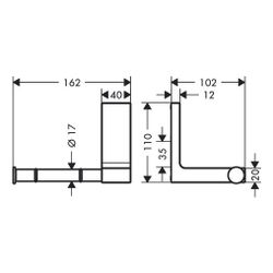 Hansgrohe AXOR Universal Rectangular Toilettenpapierhalter, 110x162mm, Metall, Poli... HANSGROHE-42656990 4059625424131 (Abb. 1)