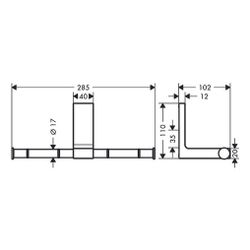 Hansgrohe AXOR Universal Rectangular Toilettenpapierhalter doppelt, 110x102mm, Meta... HANSGROHE-42657330 4059625424056 (Abb. 1)