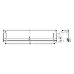 Hansgrohe AXOR Universal Rectangular Badetuchhalter 640mm, 600mm Bohrabstand, Metal... HANSGROHE-42661820 4059625424728 (Abb. 1)