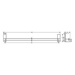 Hansgrohe AXOR Universal Rectangular Badetuchhalter 840mm, 800mm Bohrabstand, Metal... HANSGROHE-42683250 4059625424643 (Abb. 1)