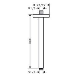 Hansgrohe AXOR ShowerSolutions Deckenanschluss 300mm softsquare, DN 15, G 1/2", Bru... HANSGROHE-26966140 4059625402894 (Abb. 1)
