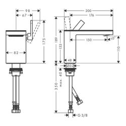 Hansgrohe AXOR MyEdition Einhebel-Waschtischmischer 110mm, 5l/min, Push-Open Ablauf... HANSGROHE-47032670 4059625450864 (Abb. 1)