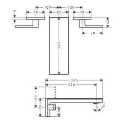Hansgrohe AXOR MyEdition 3-Loch Waschtischarmatur Unterputz, 5l/min, für Wandmontag... HANSGROHE-47080600 4059625450512 (Abb. 1)
