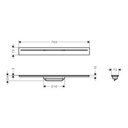 Hansgrohe AXOR Drain Fertigset Duschrinne 700mm, 53l/min, Polished Black Chrome... HANSGROHE-42520330 4059625496206 (Abb. 1)