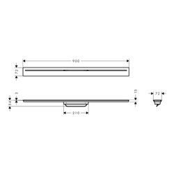Hansgrohe AXOR Drain Fertigset Duschrinne 900mm, 53l/min, Brushed Gold Optic... HANSGROHE-42522250 4059625495995 (Abb. 1)