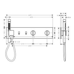 Hansgrohe AXOR ShowerComposition Thermostatmodul 470x110mm, Unterputz für 2 Verbrau... HANSGROHE-12571310 4059625500125 (Abb. 1)