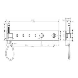 Hansgrohe AXOR ShowerComposition Thermostatmodul 610x110mm, Unterputz für 4 Verbrau... HANSGROHE-12573950 4059625500279 (Abb. 1)