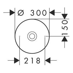 Hansgrohe AXOR Aufsatzwaschtisch Suite Rund, 300x105x300mm, ohne Hahnloch, Überlauf... HANSGROHE-42000950 4059625502877 (Abb. 1)