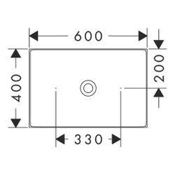 Hansgrohe AXOR Aufsatzwaschtisch Suite Quadratisch, 600x95x400mm, ohne Hahnloch, Üb... HANSGROHE-42004820 4059625503188 (Abb. 1)