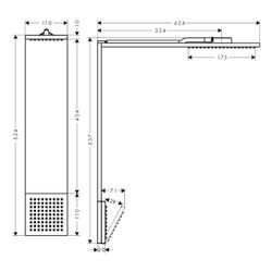 Hansgrohe AXOR ShowerComposition Brausenmodul, 17l/min, 110x220mm, 1jet, Schulterbr... HANSGROHE-12593310 4059625499726 (Abb. 1)
