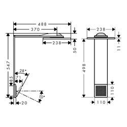 Hansgrohe AXOR ShowerComposition Brausenmodul, 21,6l/min, 250x250mm, 2jet, Schulter... HANSGROHE-12594250 4059625499801 (Abb. 1)