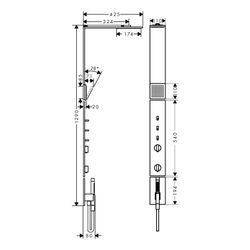 Hansgrohe AXOR ShowerComposition Duschpaneel, Thermostat, Kopfbrause 110x220mm, 1je... HANSGROHE-12595670 4059625489154 (Abb. 1)