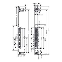Hansgrohe AXOR ShowerComposition Grundkörper für Duschpaneel, 106-134mm Einbautiefe... HANSGROHE-12676180 4059625450178 (Abb. 1)