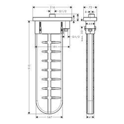 Hansgrohe AXOR sBox Fertigset softsquare, 9,5l/min, DN 15, Brushed Black Chrome... HANSGROHE-28017340 4059625555644 (Abb. 1)