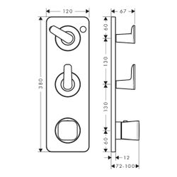 Hansgrohe AXOR Citterio C Thermostatmodul 380x120mm, UP DN 20, Platte für 2 Verbrau... HANSGROHE-49700140 4059625559840 (Abb. 1)