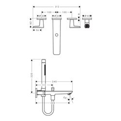 Hansgrohe AXOR Citterio C 3-Loch Wannenmischer Unterputz Wandmontage, Handbrause, C... HANSGROHE-49481820 4059625559642 (Abb. 1)