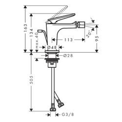 Hansgrohe AXOR Einhebel-Bidetmischer Citterio C Standmontage, Zugstangen-Ablaufgarn... HANSGROHE-49211820 4059625559345 (Abb. 1)