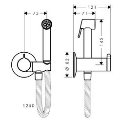 Hansgrohe AXOR Bidette Showers Handbrause 1jet rund für MW, Brausehalter, Brausesch... HANSGROHE-29242340 4059625756669 (Abb. 1)