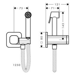 Hansgrohe AXOR Bidette Showers Handbrause 1jet softsquare für MW, Brausehalter, Bra... HANSGROHE-29243820 4059625756744 (Abb. 1)
