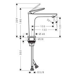 Hansgrohe AXOR Citterio C Einhebel-Waschtischmischer 125 Standmontage, CoolStart, A... HANSGROHE-49040990 4059625558416 (Abb. 1)