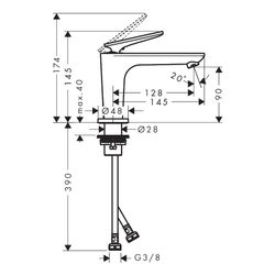 Hansgrohe AXOR Citterio C Einhebel-Waschtischmischer 90mm, CoolStart für Handwaschb... HANSGROHE-49021340 4059625558591 (Abb. 1)