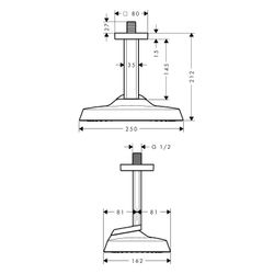 Hansgrohe AXOR ShowerSphere Kopfbrause, 6l/min, 250x160mm, 1jet, EcoSmartPlus, Deck... HANSGROHE-39771820 4059625627884 (Abb. 1)
