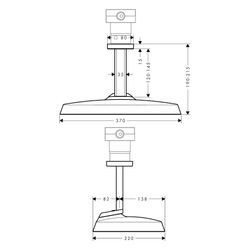 Hansgrohe AXOR ShowerSphere Kopfbrause, 10,4l/min, 370x220mm, 2jet, Deckenanschluss... HANSGROHE-39757950 4059625638026 (Abb. 1)
