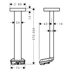 Hansgrohe AXOR ShowerSphere Deckenanschluss 300mm für Kopfbrause 2jet, Edelstahl Op... HANSGROHE-39768800 4059625638477 (Abb. 1)