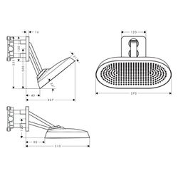 Hansgrohe AXOR ShowerSphere Kopfbrause, 11l/min, 370x220mm, 2jet, beweglichem Braus... HANSGROHE-39745800 4059625637494 (Abb. 1)