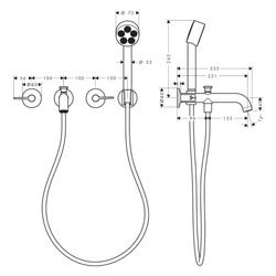 Hansgrohe AXOR One 3-Loch Wannenarmatur Unterputz 25,7l/min für Wandmontage, Hebelg... HANSGROHE-48444250 4059625746899 (Abb. 1)