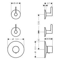 Hansgrohe AXOR One Thermostatmodul Unterputz, DN 20, für 2 Verbraucher, Hebelgriff,... HANSGROHE-48722250 4059625745816 (Abb. 1)