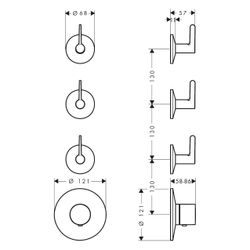 Hansgrohe AXOR One Thermostatmodul Unterputz, DN 20, für 3 Verbraucher, Hebelgriff,... HANSGROHE-48723950 4059625753019 (Abb. 1)