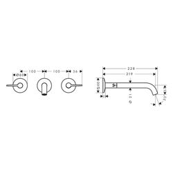 Hansgrohe AXOR One 3-Loch Waschtischarmatur Unterputz, 5l/min, für Wandmontage, Aus... HANSGROHE-48160000 4059625717134 (Abb. 1)