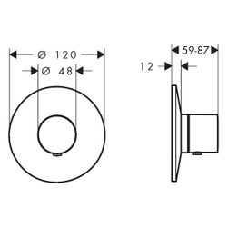 Hansgrohe AXOR One Thermostat, 59l/min, DN 20, Unterputz, Mattschwarz... HANSGROHE-48711670 4059625752838 (Abb. 1)