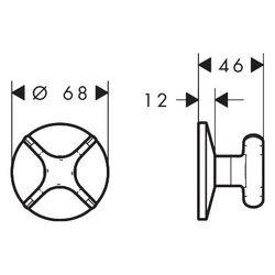 Hansgrohe AXOR One Absperrventil Unterputz, Kreuzgriff, DN 15/DN 20, Brushed Nickel... HANSGROHE-48771820 4059625753316 (Abb. 1)